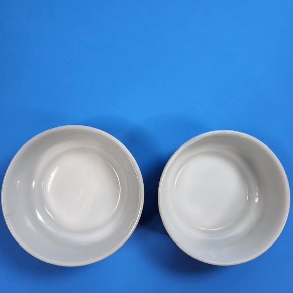 Vintage Milk Glass Mustard Yellow Bowls Embossed Swirl 5- inch Lot of 2 Retro - Picture 7 of 10